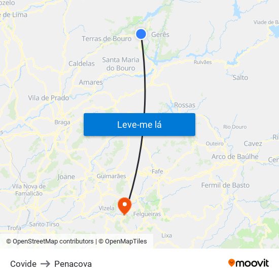 Covide to Penacova map