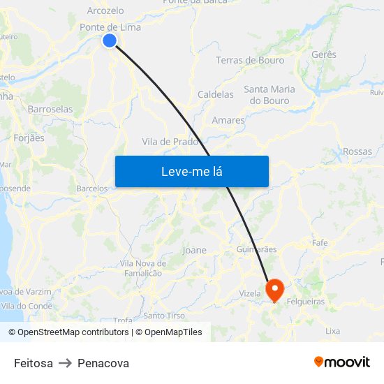 Feitosa to Penacova map