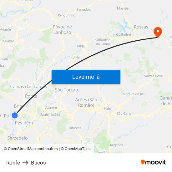 Ronfe to Bucos map