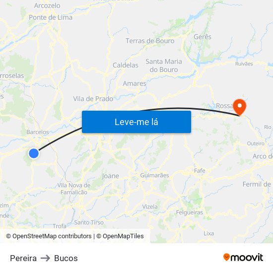 Pereira to Bucos map