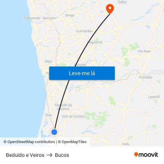 Beduído e Veiros to Bucos map