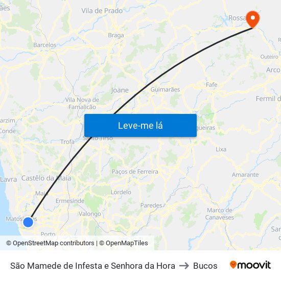 São Mamede de Infesta e Senhora da Hora to Bucos map