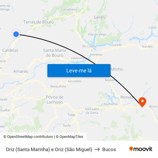 Oriz (Santa Marinha) e Oriz (São Miguel) to Bucos map