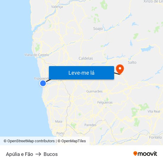 Apúlia e Fão to Bucos map