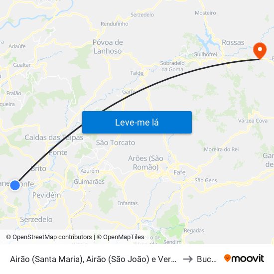 Airão (Santa Maria), Airão (São João) e Vermil to Bucos map