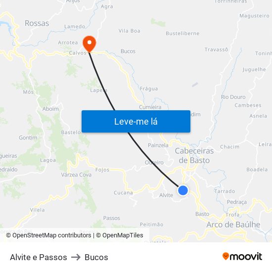 Alvite e Passos to Bucos map