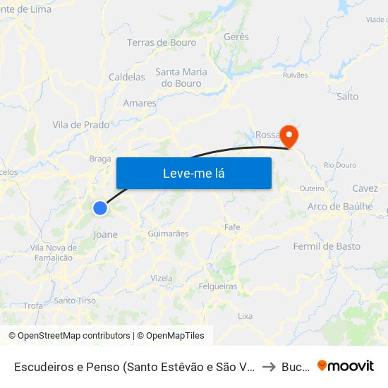 Escudeiros e Penso (Santo Estêvão e São Vicente) to Bucos map