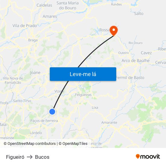 Figueiró to Bucos map
