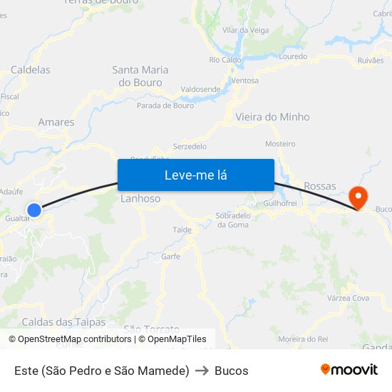 Este (São Pedro e São Mamede) to Bucos map