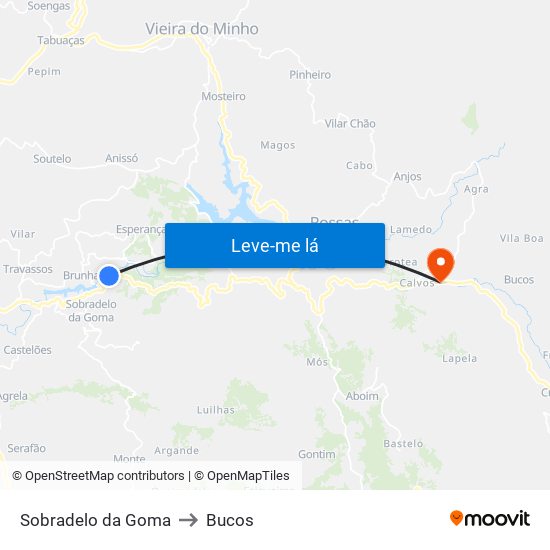 Sobradelo da Goma to Bucos map