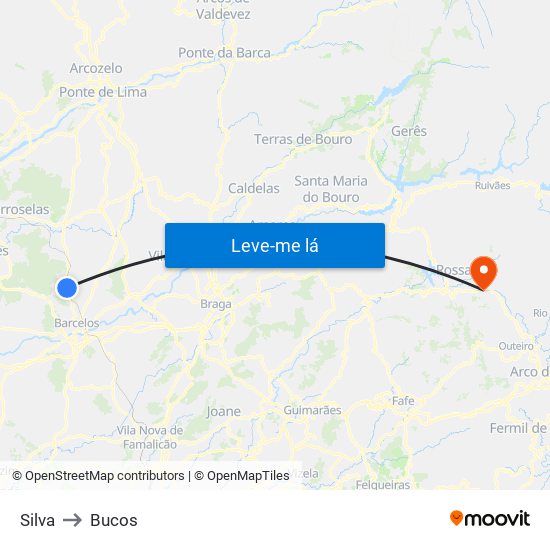 Silva to Bucos map