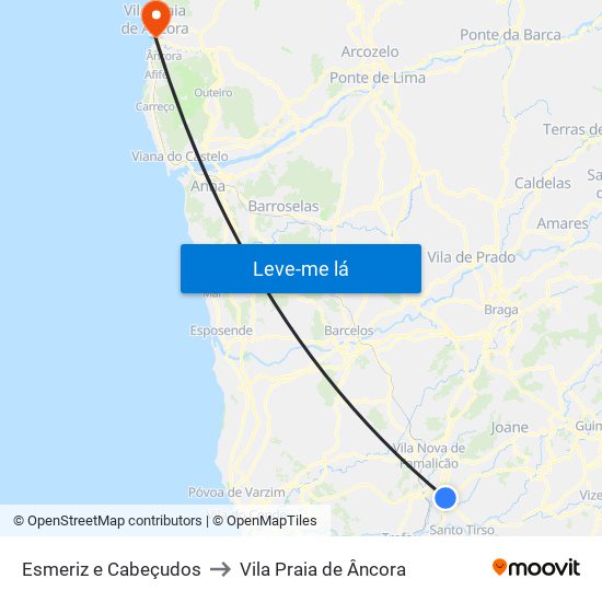 Esmeriz e Cabeçudos to Vila Praia de Âncora map