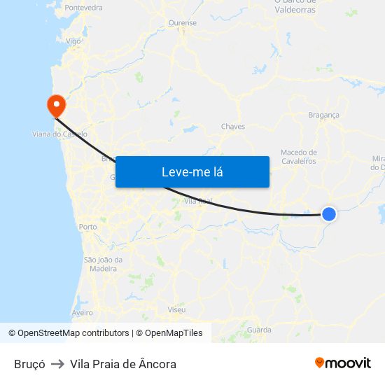 Bruçó to Vila Praia de Âncora map