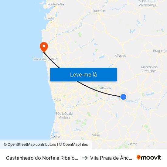 Castanheiro do Norte e Ribalonga to Vila Praia de Âncora map
