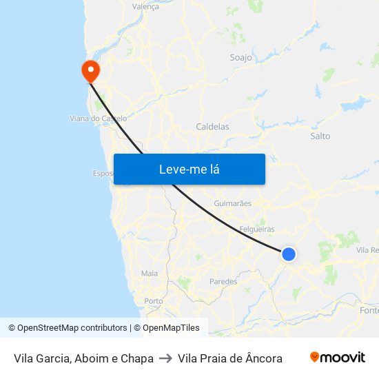 Vila Garcia, Aboim e Chapa to Vila Praia de Âncora map