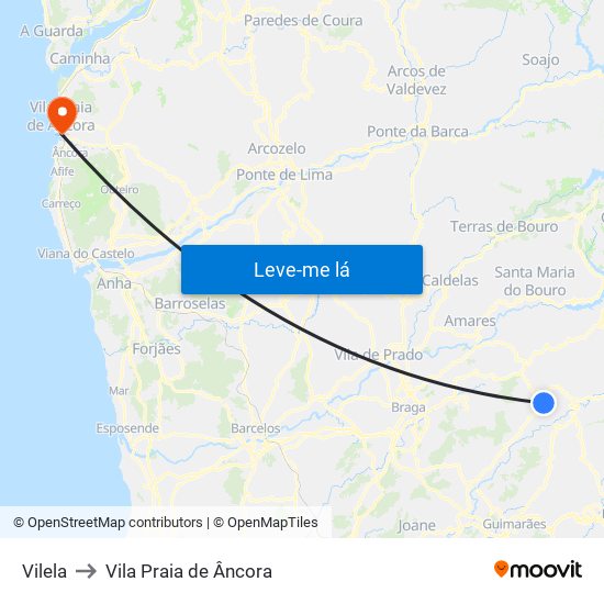 Vilela to Vila Praia de Âncora map