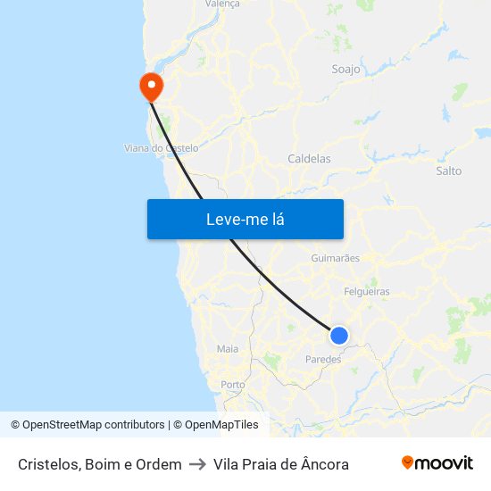 Cristelos, Boim e Ordem to Vila Praia de Âncora map