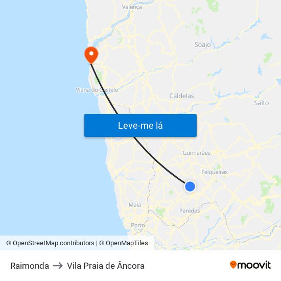 Raimonda to Vila Praia de Âncora map