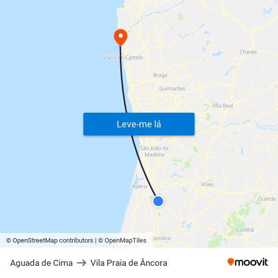 Aguada de Cima to Vila Praia de Âncora map