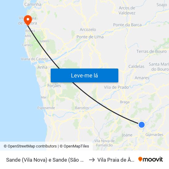 Sande (Vila Nova) e Sande (São Clemente) to Vila Praia de Âncora map