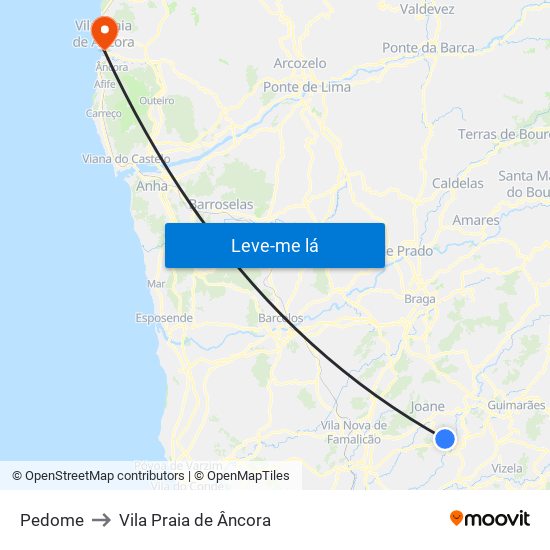 Pedome to Vila Praia de Âncora map