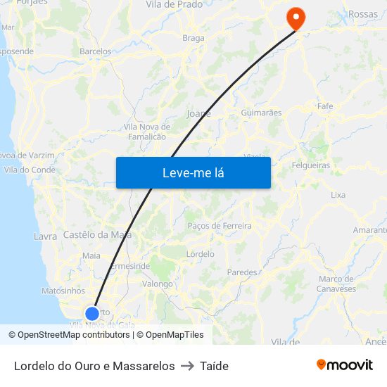 Lordelo do Ouro e Massarelos to Taíde map