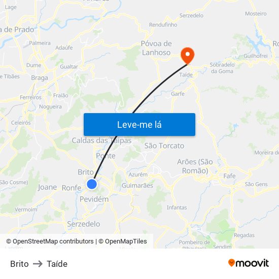 Brito to Taíde map