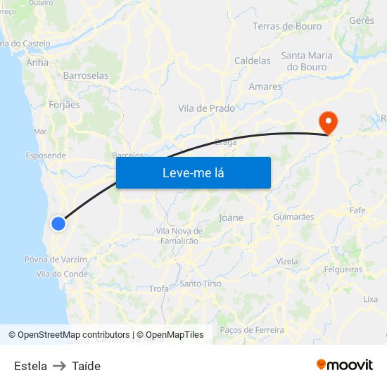 Estela to Taíde map