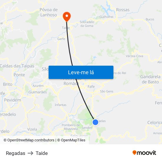 Regadas to Taíde map