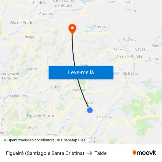 Figueiró (Santiago e Santa Cristina) to Taíde map