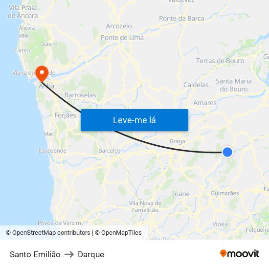 Santo Emilião to Darque map