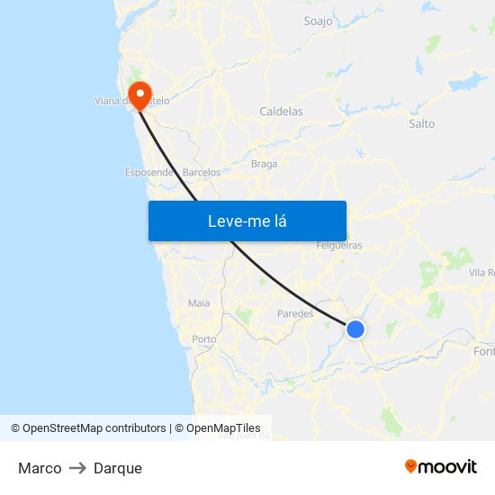 Marco to Darque map