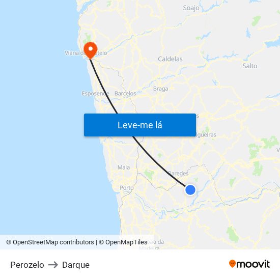 Perozelo to Darque map