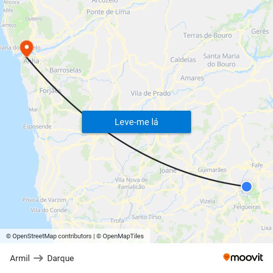 Armil to Darque map