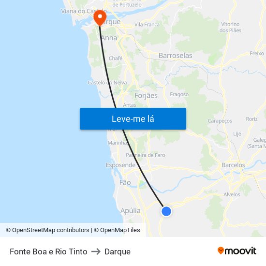Fonte Boa e Rio Tinto to Darque map