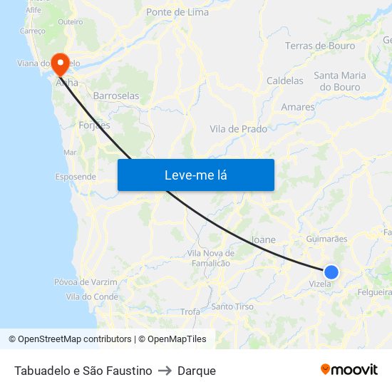 Tabuadelo e São Faustino to Darque map