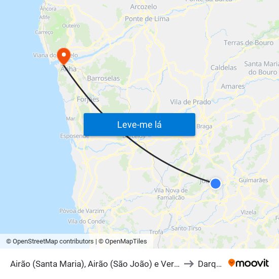 Airão (Santa Maria), Airão (São João) e Vermil to Darque map