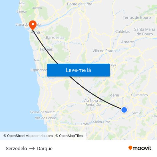 Serzedelo to Darque map
