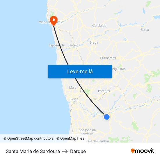 Santa Maria de Sardoura to Darque map