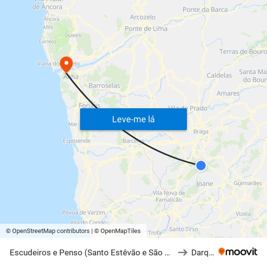 Escudeiros e Penso (Santo Estêvão e São Vicente) to Darque map