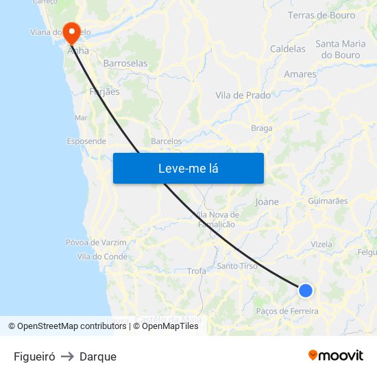 Figueiró to Darque map