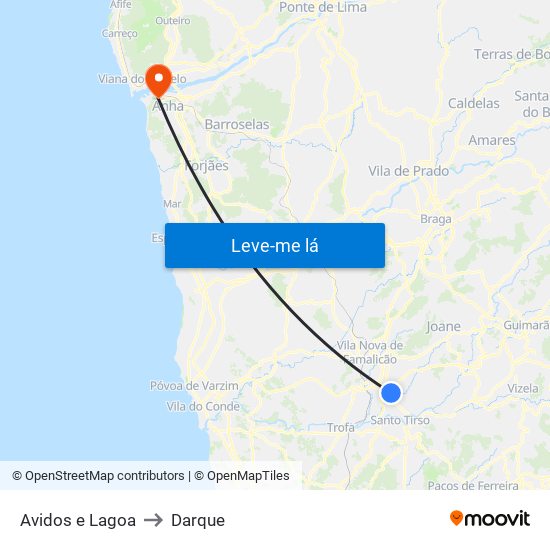 Avidos e Lagoa to Darque map