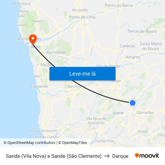 Sande (Vila Nova) e Sande (São Clemente) to Darque map