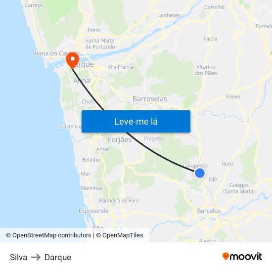 Silva to Darque map