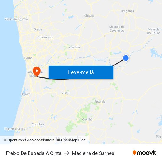 Freixo De Espada À Cinta to Macieira de Sarnes map