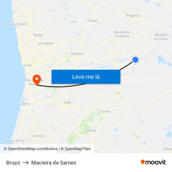 Bruçó to Macieira de Sarnes map