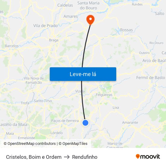 Cristelos, Boim e Ordem to Rendufinho map