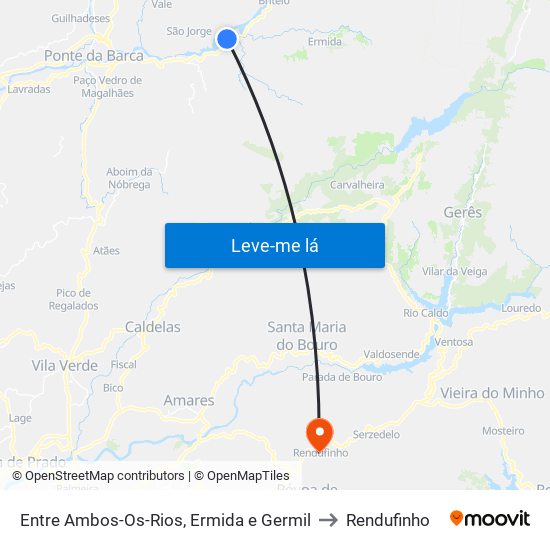 Entre Ambos-Os-Rios, Ermida e Germil to Rendufinho map