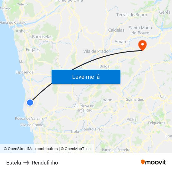 Estela to Rendufinho map