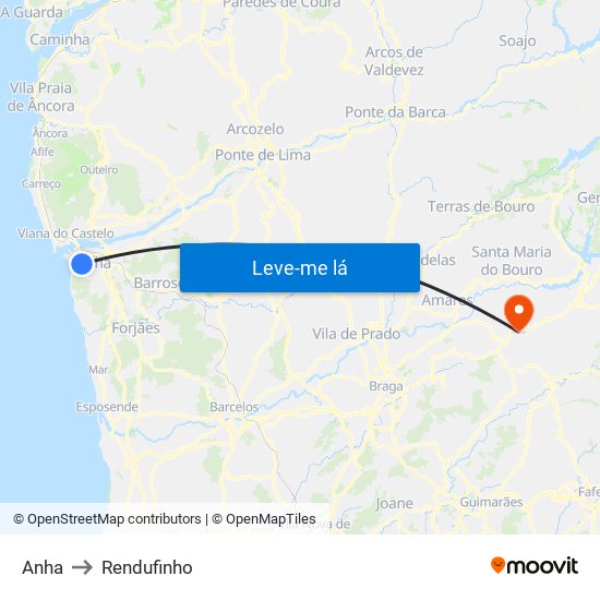 Anha to Rendufinho map